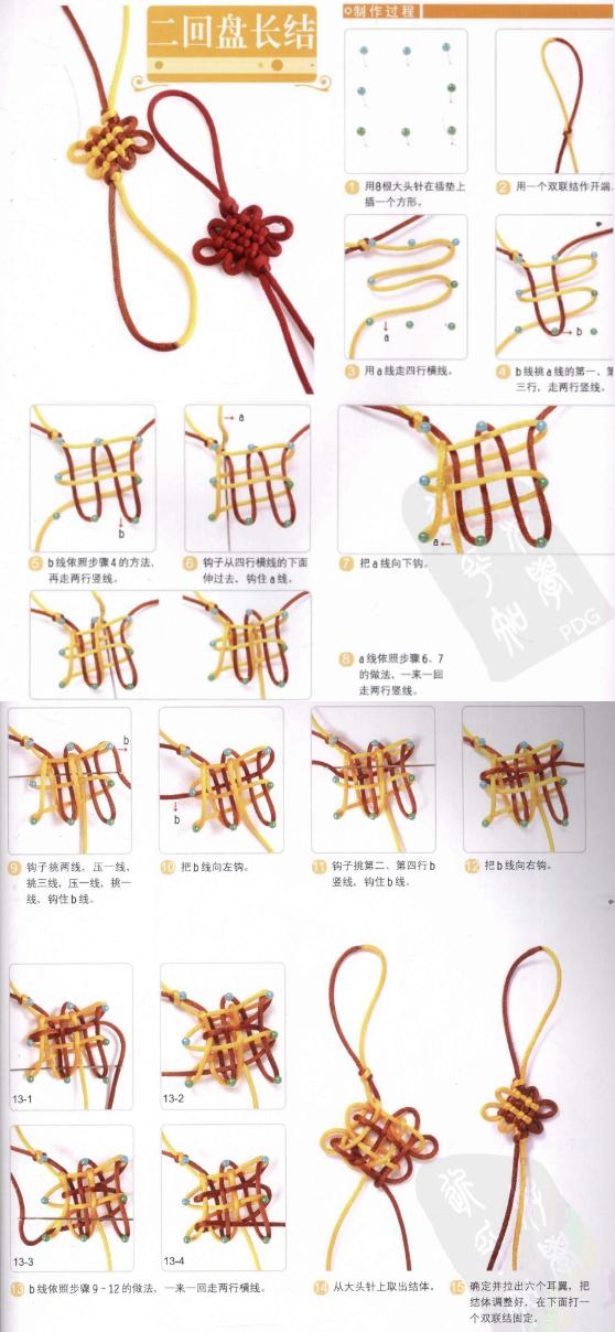 新手入门细绳手链编法（史上最全的手绳手链基本编法）(42)