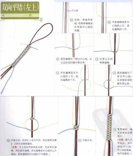 新手入门细绳手链编法（史上最全的手绳手链基本编法）(27)